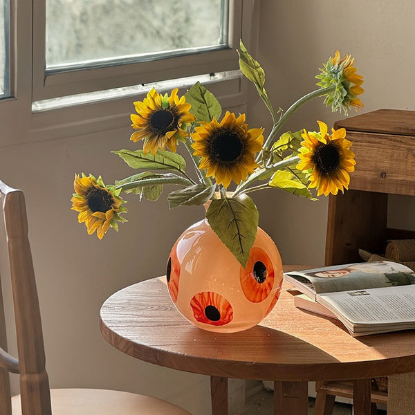 Unique Modern Vases for Flowers, Flower Vases on Table, Glass Bud Vases, Handmade Vintage Glass Flower Vases-Paintingforhome