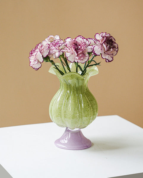 Modern Glass Vase for Flowers, Mid Century Glass Vases, Handmade Modern Vases for Living Room, Unique Decorative Glass Vase, Centerpiece Contemporary Vases on Table-Paintingforhome