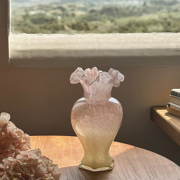 Water Holding Flower Vases, Glass Bud Vases, Bouquet Flower Vase, Vintage Glass Flower Vases, Handmade Flower Vases on Table
