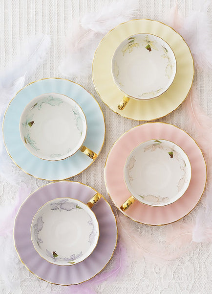 Beautiful British Tea Cups, Unique Traditional Afternoon Tea Cup and Saucer, Elegant Ceramic Coffee Cups, Royal Porcelain Tea Cup Set-Paintingforhome