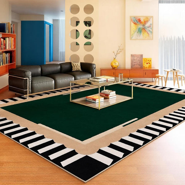 Mid Century Modern Rugs, Contemporary Modern Rugs under Coffee Table, Colorful Modern Rugs for Living Room, Dining Room Geometric Modern Rugs-Paintingforhome