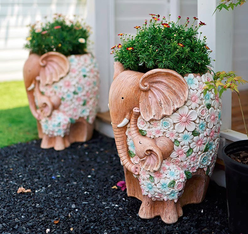 Beautiful Elephant Flowerpot, Modern Garden Flower Pot, Unique Animal –  Paintingforhome