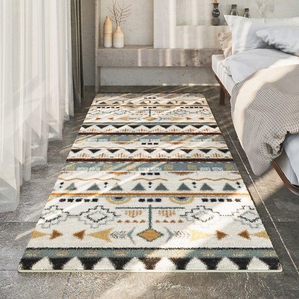 Simple Geometric Runner Rugs for Hallway, Contemporary Runner Rugs Next to Bed, Modern Runner Rugs for Entryway, Modern Rugs for Dining Room-Paintingforhome