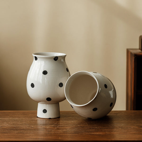 Ceramic Bud Vases, Small Flower Vases on Table, Handmade Water Holding Flower Vase, Modern Porcelain Flower Vases-Paintingforhome