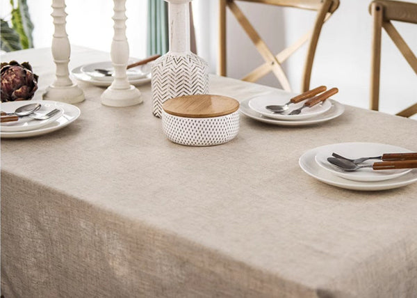 Large Rectangle Table Cover for Dining Room Table, Modern Table Cloth, Cotton and Linen Tablecloth for Home Decoration, Square Tablecloth for Round Table-Paintingforhome