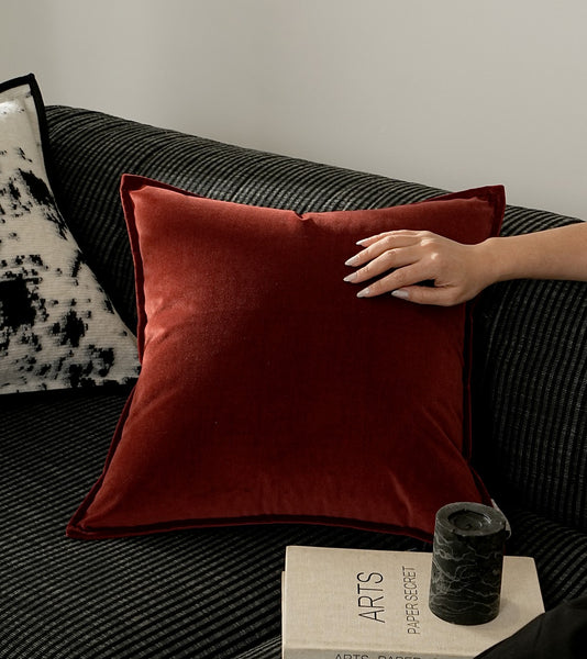 Large Modern Sofa Pillows, Modern Pillows for Couch, Red Decorative Pillow Covers, Decorative Throw Pillows for Living Room-Paintingforhome