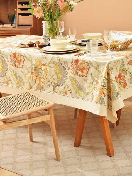 Extra Large Rectangle Tablecloth for Dining Room Table, Country Farmhouse Tablecloth, Square Tablecloth for Round Table, Rustic Table Covers for Kitchen-Paintingforhome