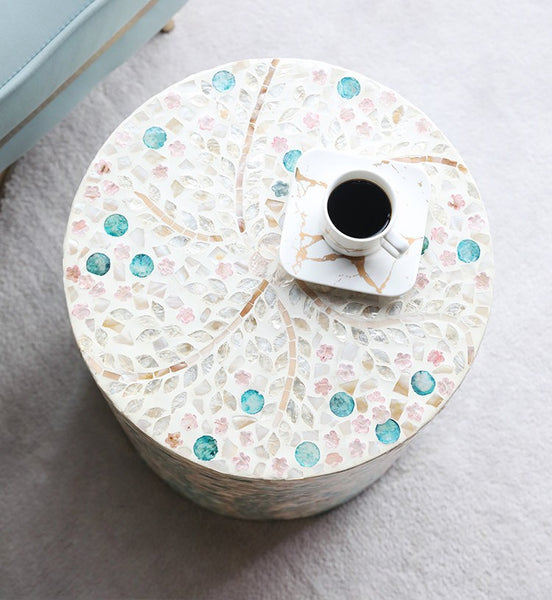 Unique Small End Table, Portable Casual Side Table, Creative Coffee Table, Contemporary Small Sofa Side Table, Shell Small Side Table-Paintingforhome