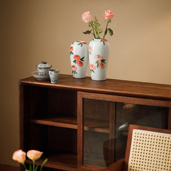 Handmade Water Holding Flower Vases, Modern Flower Vase Centerpiece on Table, Porcelain Flower Vases, Ceramic Bouquet Vases-Paintingforhome