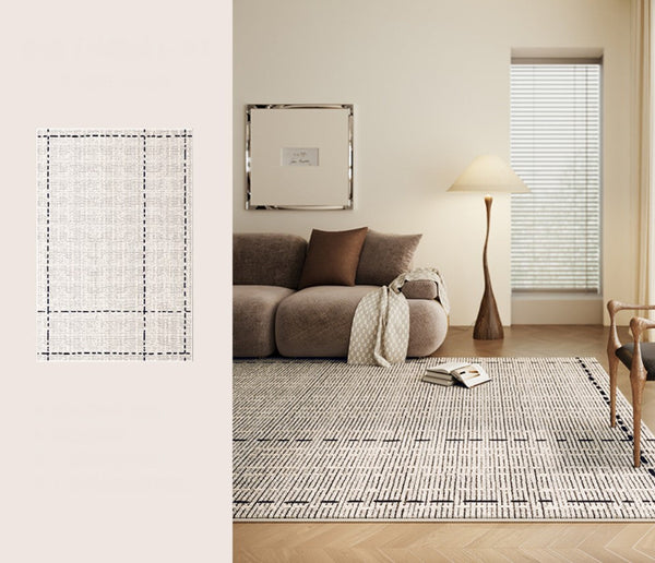 Mid Century Modern Rugs for Bedroom, Large Modern Rugs for Living Room, Contemporary Abstract Rugs under Dining Room Table-Paintingforhome