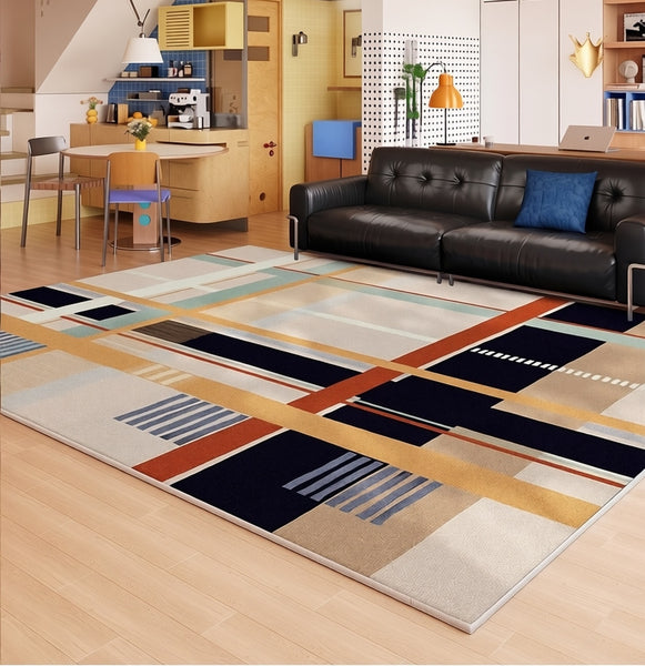 Mid Century Modern Rugs Next to Bed, Modern Rugs for Dining Room, Contemporary Rugs for Bedroom, Abstract Modern Carpets for Living Room