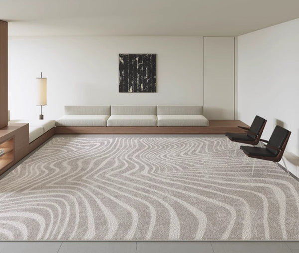 Modern Carpets for Office, Dining Room Floor Rugs, Stripe Area Rugs under Sofa, Mid Century Area Rugs for Living Room, Abstract Contemporary Rugs for Bedroom-Paintingforhome
