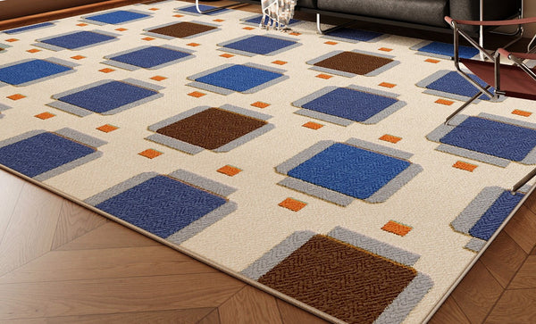 Mid Century Contemporary Rugs, Modern Rugs for Living Room, Geometric Modern Carpets, Colorful Abstract Rugs for Bedroom