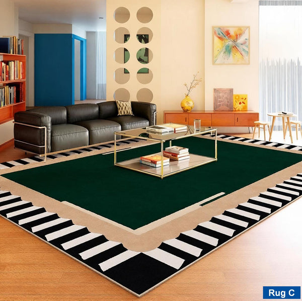 Modern Rugs under Coffee Table, Mid Century Contemporary Modern Rugs, Colorful Modern Rugs for Living Room, Dining Room Geometric Modern Rugs