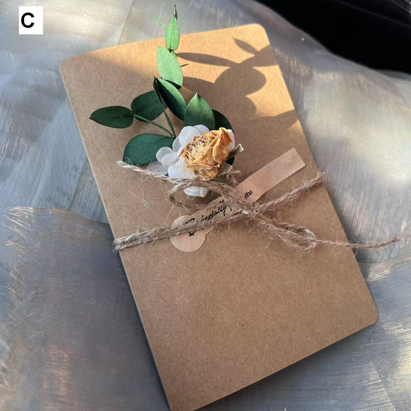 Creative Birthday Greeting Card, Wedding Greeting Card, Unique Anniversary Greeting Card, Beautiful Valentine's Day Greeting Card, Original Handmade Dried Flower Greeting Cards-Paintingforhome