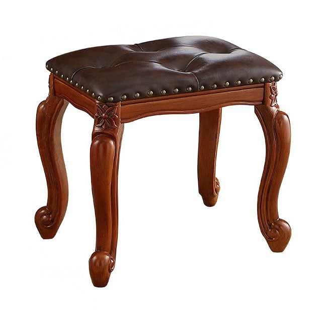 Rubberwood Entry Bench Vanity Stool, Genuine Leather, Solid Wood Leather Ottoman, Compact Entryway Shoe Stool, Sturdy Rubberwood Foot Rest, Handcrafted Vanity Makeup Seat, Vintage Style Leather Bench, Durable Wooden Accent Stool, Bedroom Dressing Table Ottoman, Home Decor Leather Footstool, Functional Rubberwood Furniture