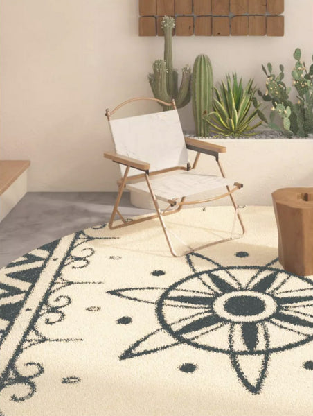 Dining Room Modern Rugs, Abstract Geometric Round Rugs under Sofa, Modern Area Rugs under Coffee Table, Contemporary Modern Rugs for Bedroom-Paintingforhome