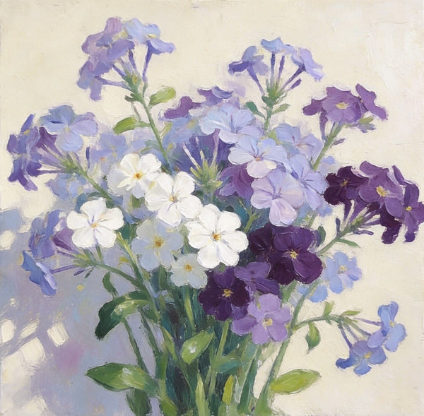 Original Flower Paintings, A Bunch of Blooming Forget-me-nots‌, Still Life Painting, Small Canvas Artwork, Hand Painted Canvas Art, Buy Small Paintings Online