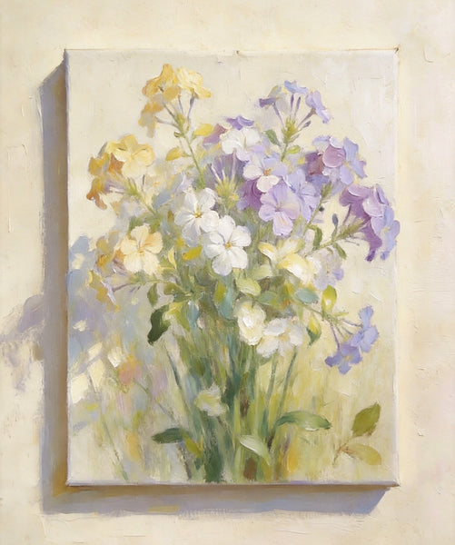 Fading Hues of Summer Blooms, Original Flower Paintings, Small Canvas Artwork, Original Still Life Paintings, Hand Painted Canvas Art-Paintingforhome