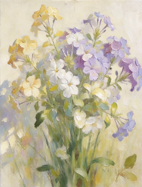 Fading Hues of Summer Blooms, Original Flower Paintings, Small Canvas Artwork, Original Still Life Paintings, Hand Painted Canvas Art-Paintingforhome