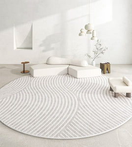 Bathroom Washable Modern Rugs, Circular Modern Rugs under Coffee Table, Round Contemporary Modern Rugs in Bedroom, Round Modern Rugs in Living Room-Paintingforhome