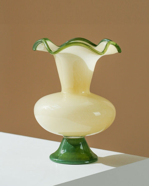 Contemporary Vase for Modern Home Decor, Unique Modern Glass Vase, Modern Glass Flower Vases, Handmade Liuli Vases, Centerpiece Vases on Table-Paintingforhome