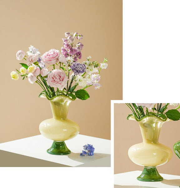 Contemporary Vase for Modern Home Decor, Unique Modern Glass Vase, Modern Glass Flower Vases, Handmade Liuli Vases, Centerpiece Vases on Table-Paintingforhome