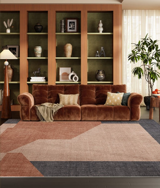 Mid Century Contemporary Modern Rugs, Abstract Modern Rugs for Living Room, Contemporary Geometric Carpets, Oversized Modern Rugs under Dining Room Table-Paintingforhome