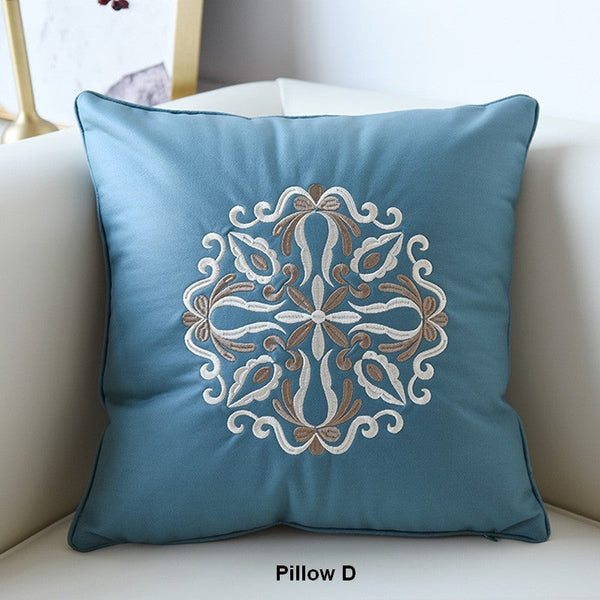 Modern Sofa Pillows, Flower Pattern Decorative Throw Pillows, Contemporary Throw Pillows, Large Decorative Pillows for Living Room-Paintingforhome