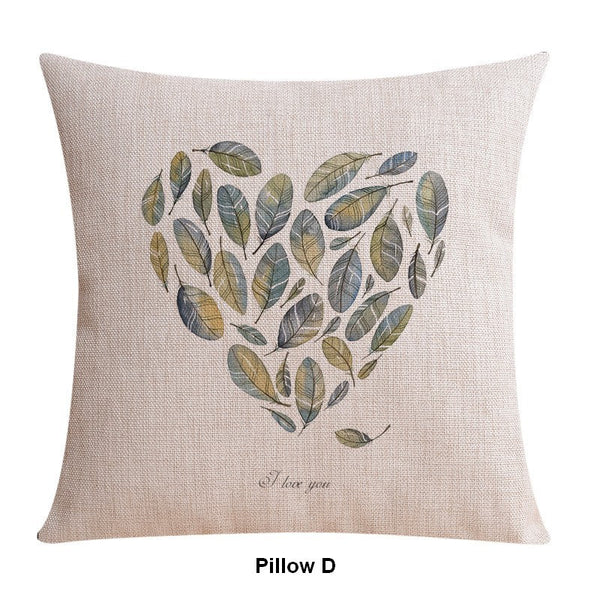 Throw Pillows for Couch, Simple Decorative Pillow Covers, Decorative Sofa Pillows for Children's Room, Love Birds Decorative Throw Pillows-Paintingforhome