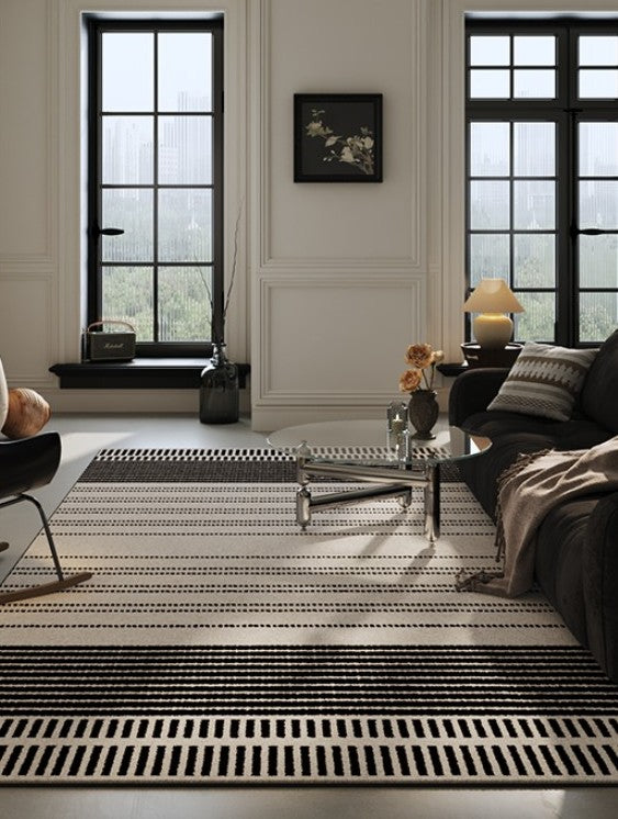 Geometric Contemporary Modern Rugs Next to Bed, Large Abstract Rugs for Living Room, Extra Large Modern Area Rugs-Paintingforhome