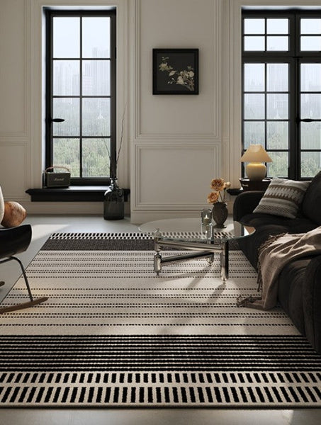 Large Abstract Rugs for Living Room, Extra Large Modern Area Rugs, Geometric Contemporary Modern Rugs Next to Bed-Paintingforhome