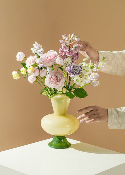 Contemporary Vase for Modern Home Decor, Unique Modern Glass Vase, Modern Glass Flower Vases, Handmade Liuli Vases, Centerpiece Vases on Table-Paintingforhome