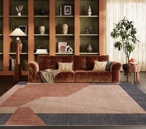 Mid Century Contemporary Modern Rugs, Abstract Modern Rugs for Living Room, Contemporary Geometric Carpets, Oversized Modern Rugs under Dining Room Table-Paintingforhome