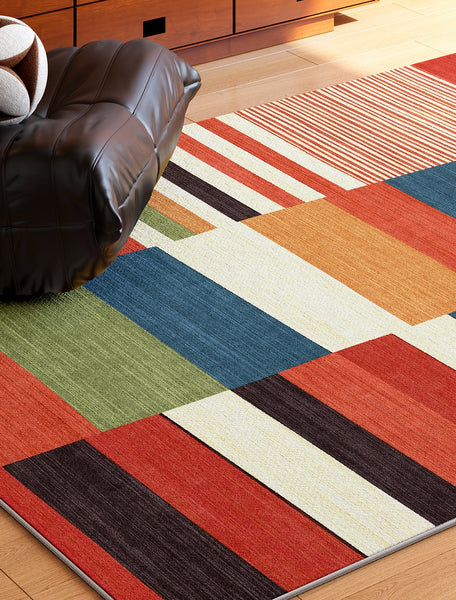Abstract Modern Area Rugs for Dining Room, Large Geometric Rugs for Living Room, Colorful Contemporary Modern Rugs, Mid Century Modern Rugs