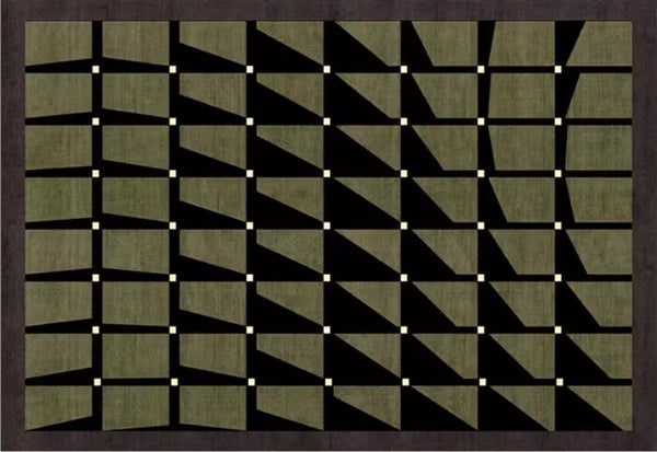 Modern Rugs for Dining Room, Modern Living Room Rug Ideas, Mid Century Modern Rugs Next to Bed, Green Contemporary Rugs for Bedroom-Paintingforhome