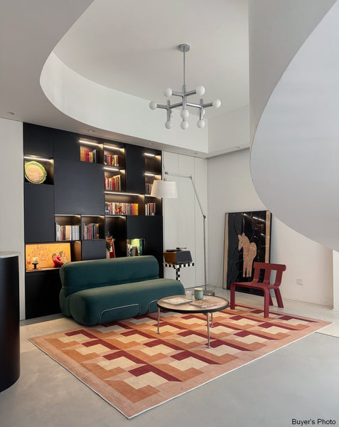 Modern Rugs for Dining Room, Large Modern Rugs for Living Room, Mid Century Modern Rugs for Bedroom, Abstract Geometric Modern Rugs-Paintingforhome