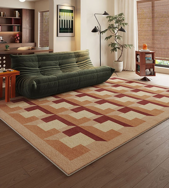 Modern Rugs for Dining Room, Large Modern Rugs for Living Room, Mid Century Modern Rugs for Bedroom, Abstract Geometric Modern Rugs-Paintingforhome