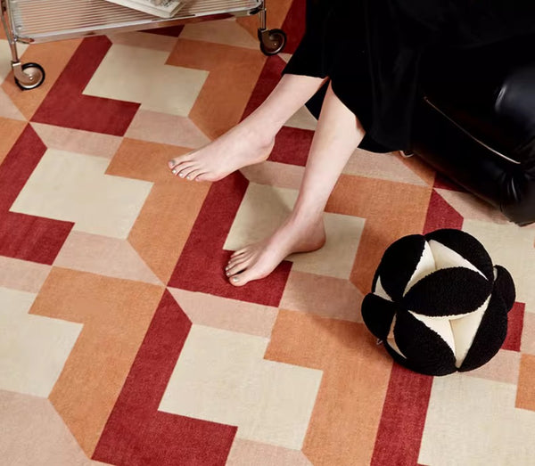 Modern Rugs for Dining Room, Large Modern Rugs for Living Room, Mid Century Modern Rugs for Bedroom, Abstract Geometric Modern Rugs-Paintingforhome