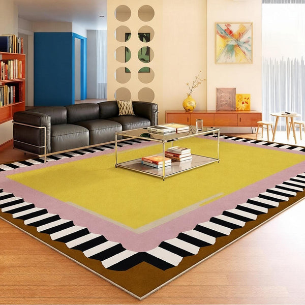 Modern Rugs under Coffee Table, Mid Century Contemporary Modern Rugs, Colorful Modern Rugs for Living Room, Dining Room Geometric Modern Rugs