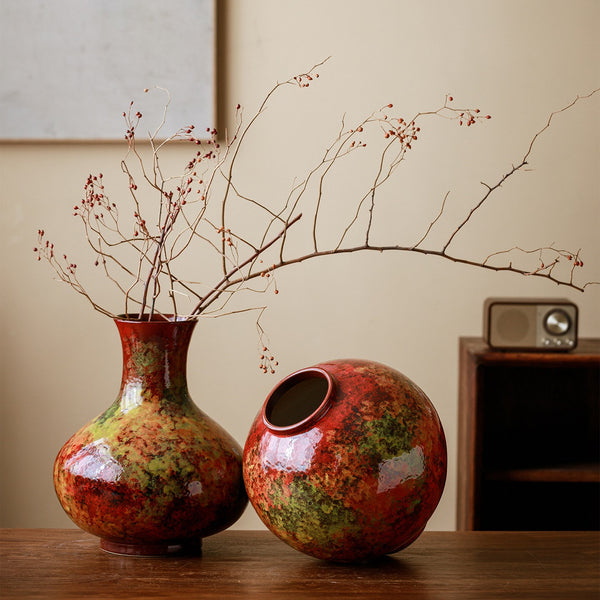 Large Pottery Flower Vases, Handmade Water Holding Flower Vases, Modern Bouquet Flower Vases, Centerpiece on Dining Table, Flower Vase on Table-Paintingforhome