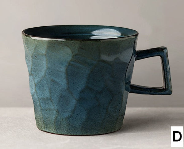 Modern Handmade Pottery Coffee Cup, Creative Brown White Black Blue Ceramic Coffee Mugs, Large Unique Tea Cup, Large Capacity Coffee Cups-Paintingforhome