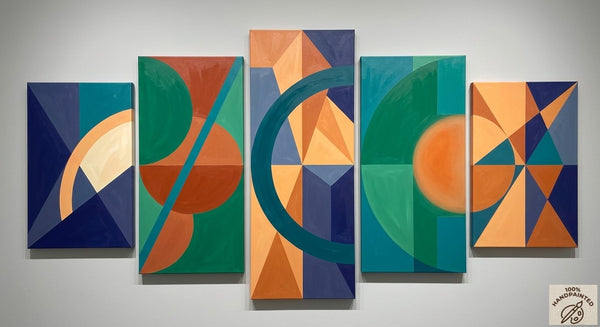 Hand Painted Acrylic Artwork, Large Canvas Paintings for Living Room, Geometric Modern Art, Contemporary Abstract Painting