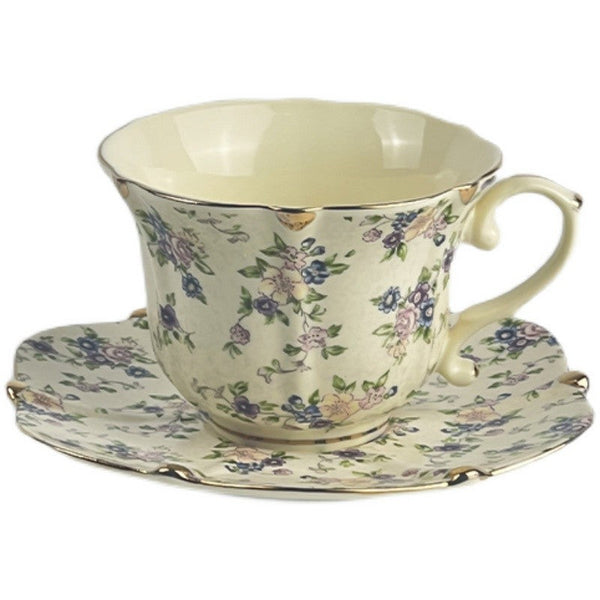 British Traditional Afternoon Tea Cup and Saucer in Gift Box, 7.8 oz Porcelain Tea Cup Saucer Set, Unique Tea Cup and Saucers, Royal Ceramic Cups, Elegant Vintage Ceramic Coffee Cups-Paintingforhome