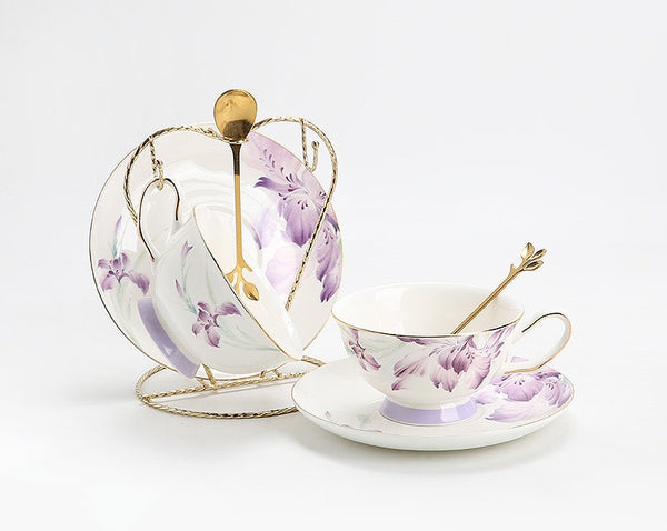 Elegant Coffee Cup, Porcelain Coffee Cup, Ceramic Tea Cup Set, Luxury Tea Cup with Saucer, Porcelain Tea cups, British Tea Cup Set, Afternoon Tea Cup with Saucer Set-Paintingforhome