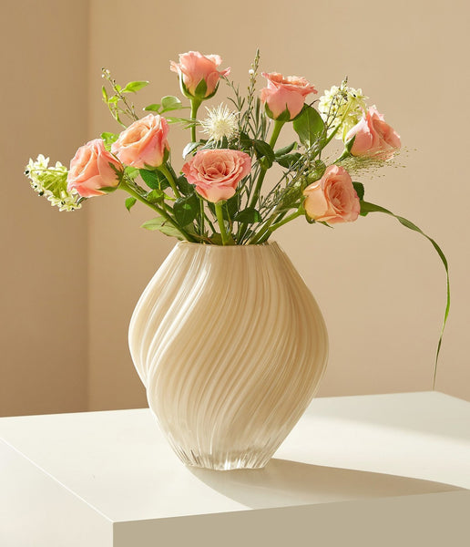 Mid Century Vases for Flowers, Modern Vases for Living Room, Handmade Contemporary Glass Vases, Unique Decorative Glass Vase, Centerpiece Vases on Table-Paintingforhome