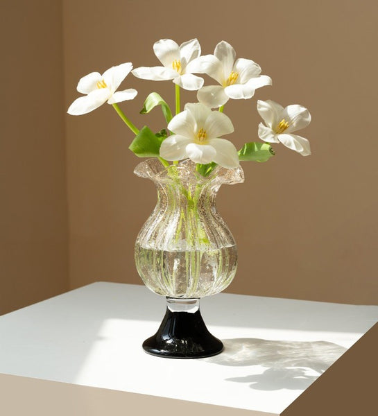 Mid Century Vases for Flowers, Contemporary Glass Vases, Handmade Modern Vases for Living Room, Unique Decorative Glass Vase, Centerpiece Vases on Table-Paintingforhome