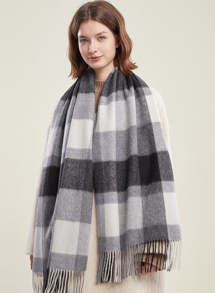 Soft Wool Scarf for women, Wool Scarf for Women, Plaid Winter Shawl, Christmas Holiday Gift, Evening Wrap, Large Winter Shawl, Elegant Shawl, Warm Cape, Winter Scarves-Paintingforhome