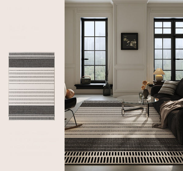 Geometric Contemporary Modern Rugs Next to Bed, Large Abstract Rugs for Living Room, Extra Large Modern Area Rugs-Paintingforhome