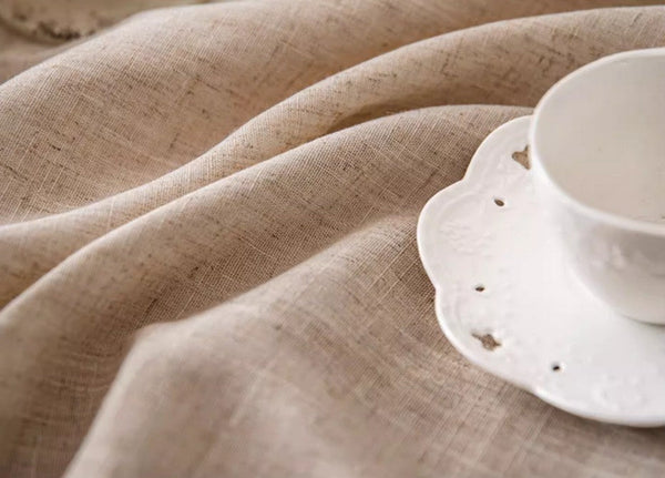 Simple Linen Rectangle Table Cover for Dining Room Table, Large Brown Tablecloth for Home Decoration, Modern Table Cloth, Square Tablecloth for Round Table-Paintingforhome